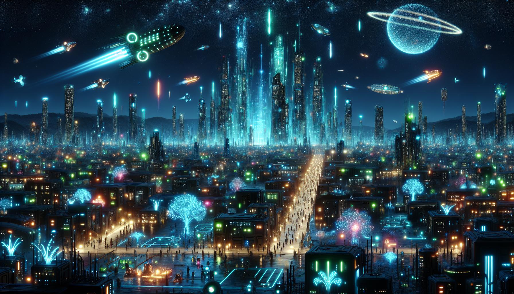 バイオルミネセンスが彩る未来の夜景
