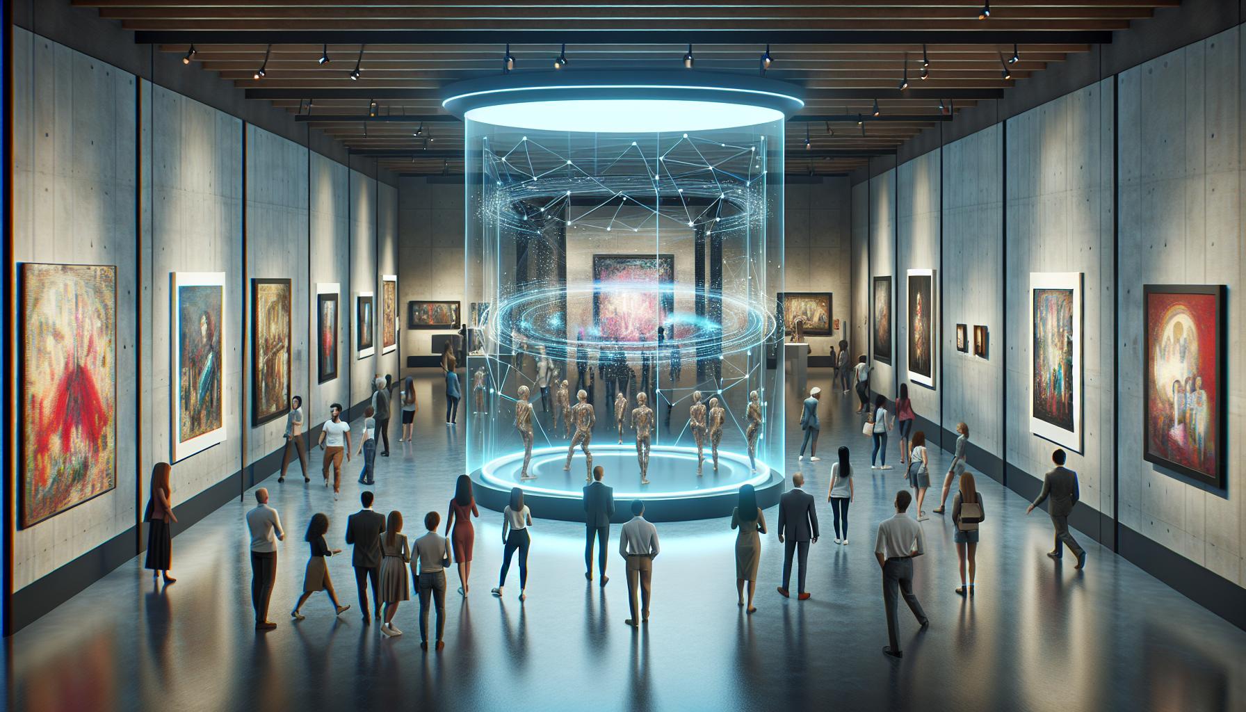 ホログラム技術を使ったアート展示の様子