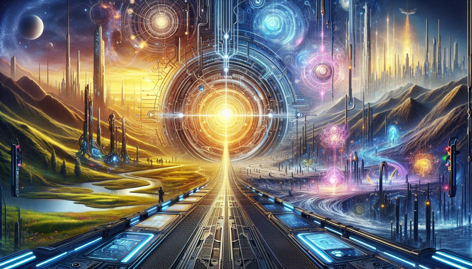未来と魔法の交差点：科学とファンタジーが交わる瞬間を描写