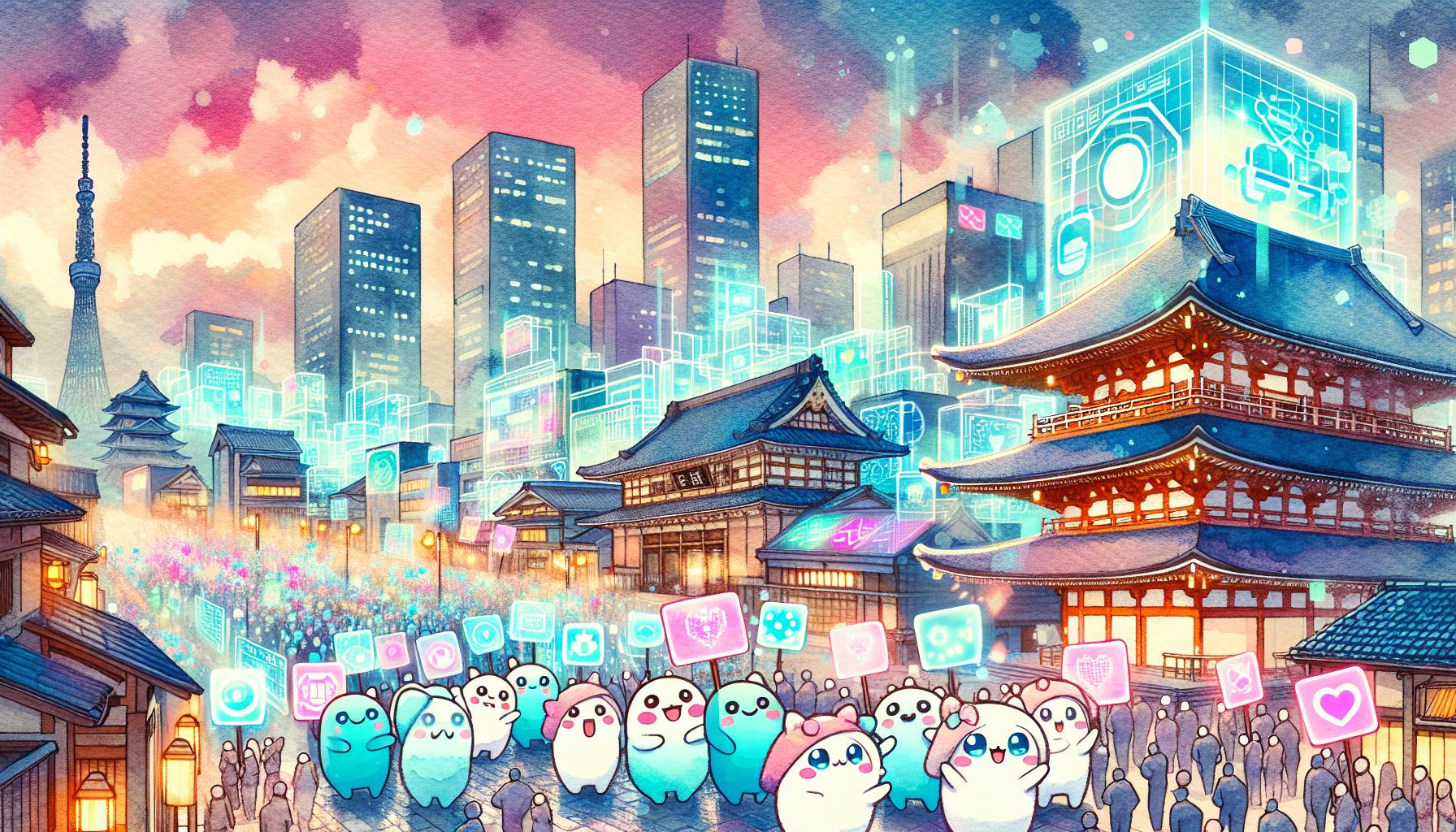 ネオ・ジャパンの未来を描いたカワイイ革命のアイデアを象徴する画像