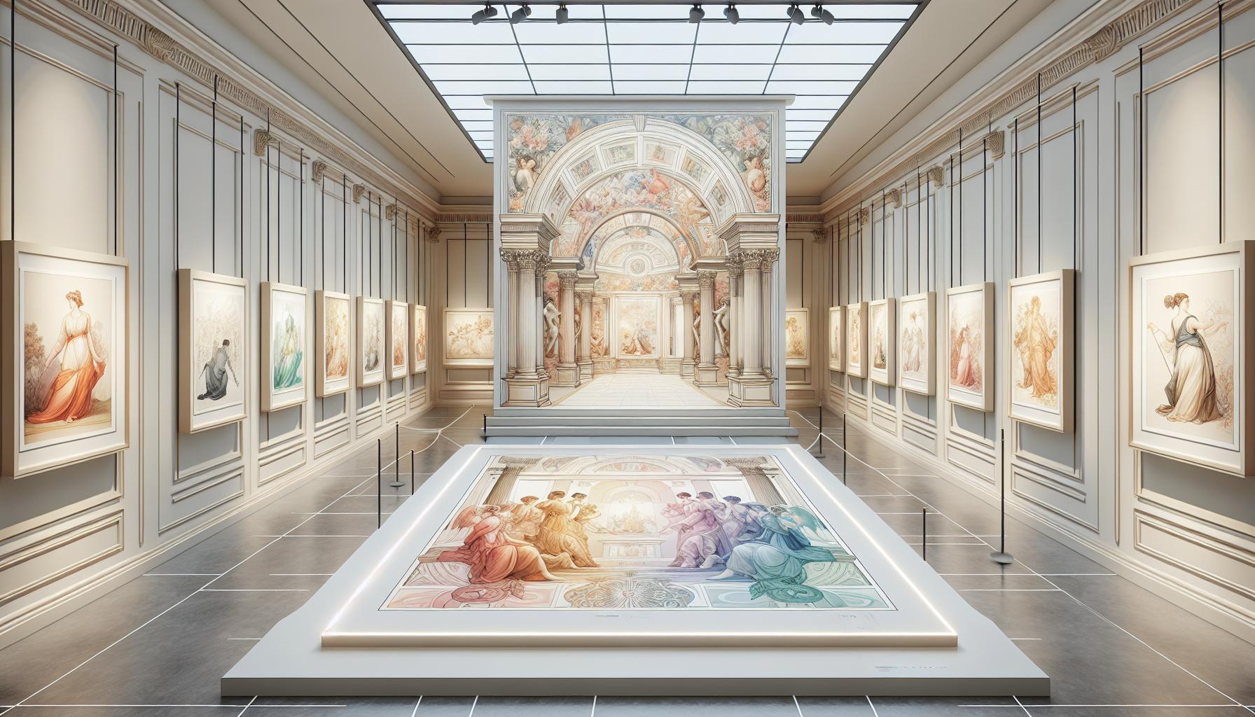 デジタルネオクラシカルアートが展示されているバーチャルギャラリー